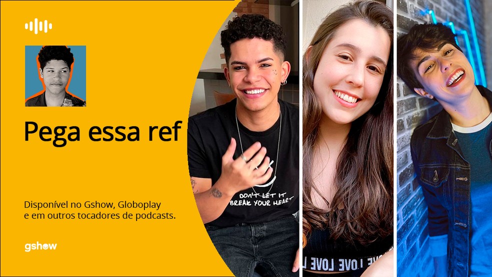 No podcast 'Pega Essa Ref', Kaique Brito conversa com Ciclopin, Thaíssa e Jéssica Ballut — Foto: Reprodução/Instagram