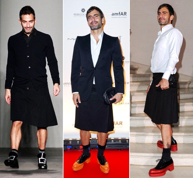 Em 2012: os sapatos Prada combinados com saias de prega e camisa  (Foto: Getty Images )