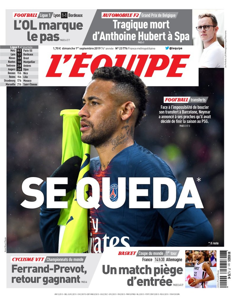 Jornal crava permanÃªncia de Neymar â€” Foto: DivulgaÃ§Ã£o