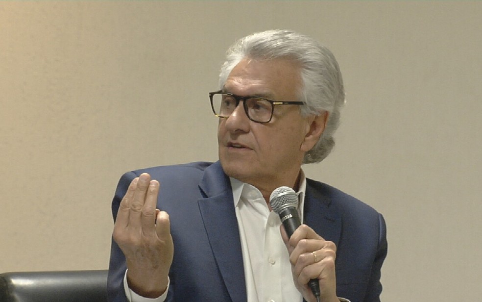 Ronaldo Caiado anuncia novas alas para tratamento contra o câncer em Goiás — Foto: Reprodução/TV Anhanguera