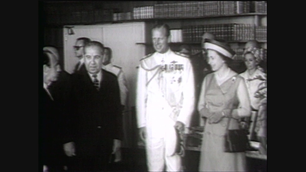 O Hotel Nacional de Brasília recebeu a rainha Elizabeth II, da Inglaterra, e o príncipe Philip em novembro de 1968 — Foto: TV Globo/Reprodução