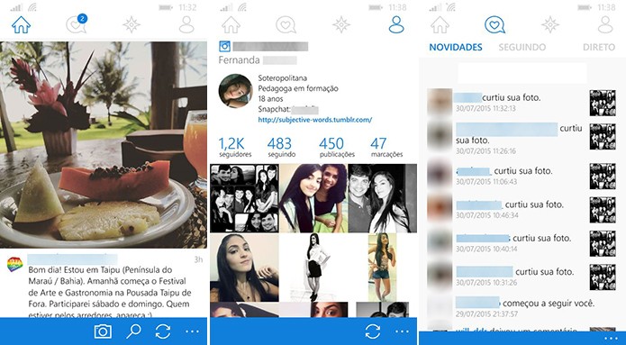 6tag é um cliente do Instagram que ganhou o visual do Windows 10 (Foto: Reprodução/Elson de Souza)