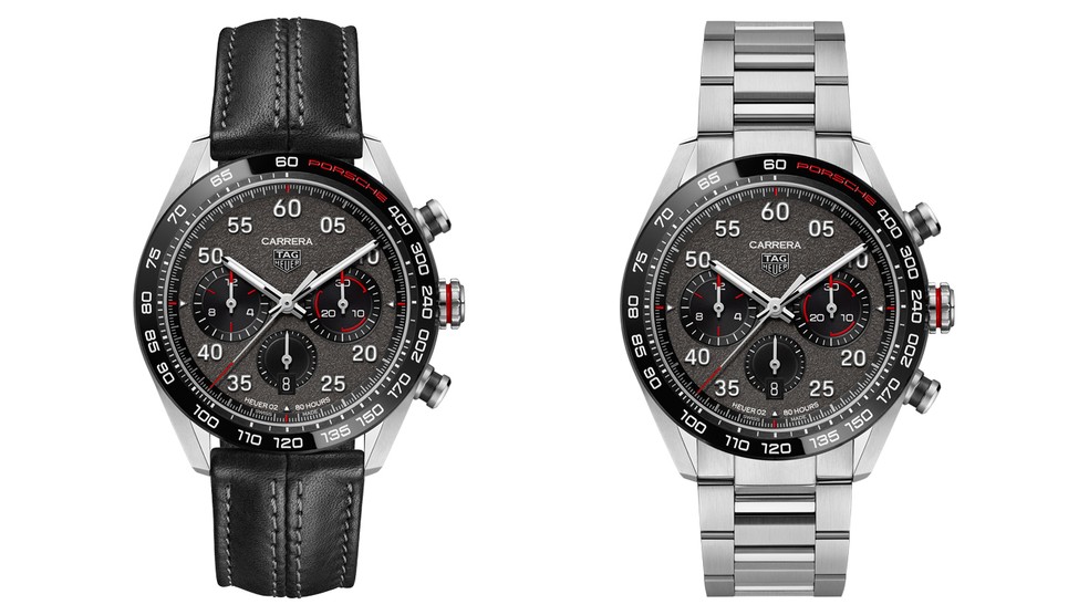 Carrera Porsche Chronograph será vendido em duas versões, com pulseira de couro ou aço — Foto: Divulgação