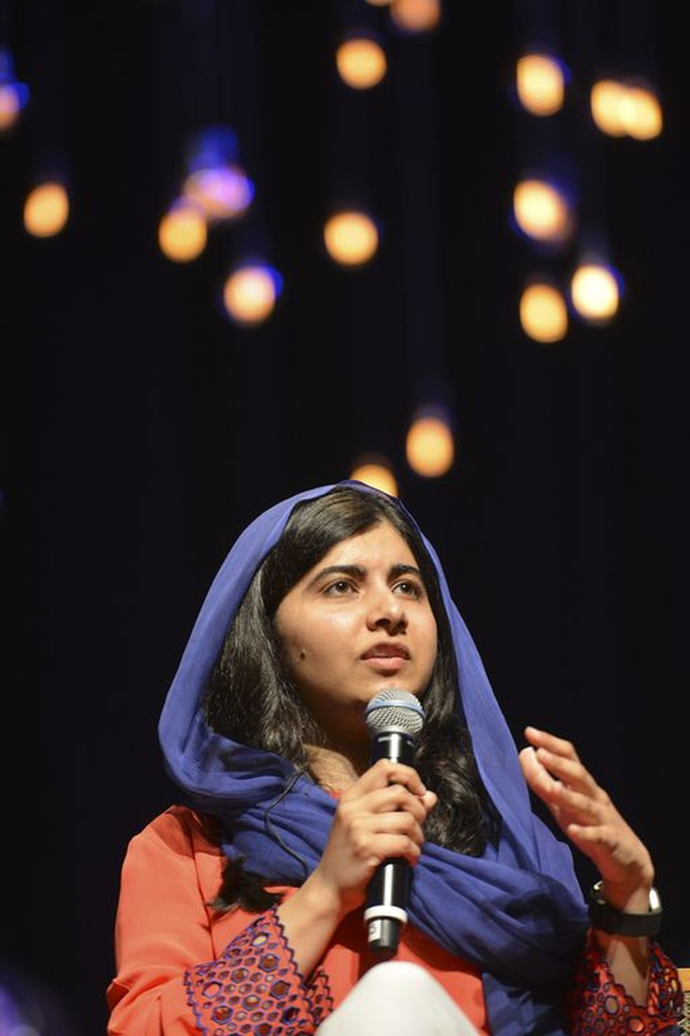 Malala discursa em evento em São Paulo nesta segunda-feira, 9 de julho (Foto: Rovena Rosa/Agência Brasil)