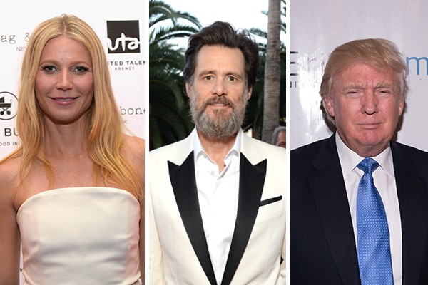 Gwyneth Paltrow, Jim Carrey e Donald Trump (Foto: Getty Images)