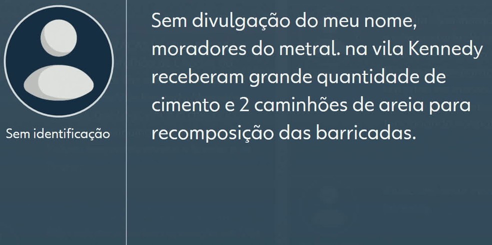 Moradores dizem que criminosos obrigam que eles instalem barricadas na comunidade. (Foto: Reprodução / TV Globo)
