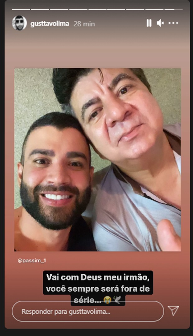 Milton Rodrigues, o Passim, e o cantor Gusttavo Lima (Foto: Reprodução/Instagram)