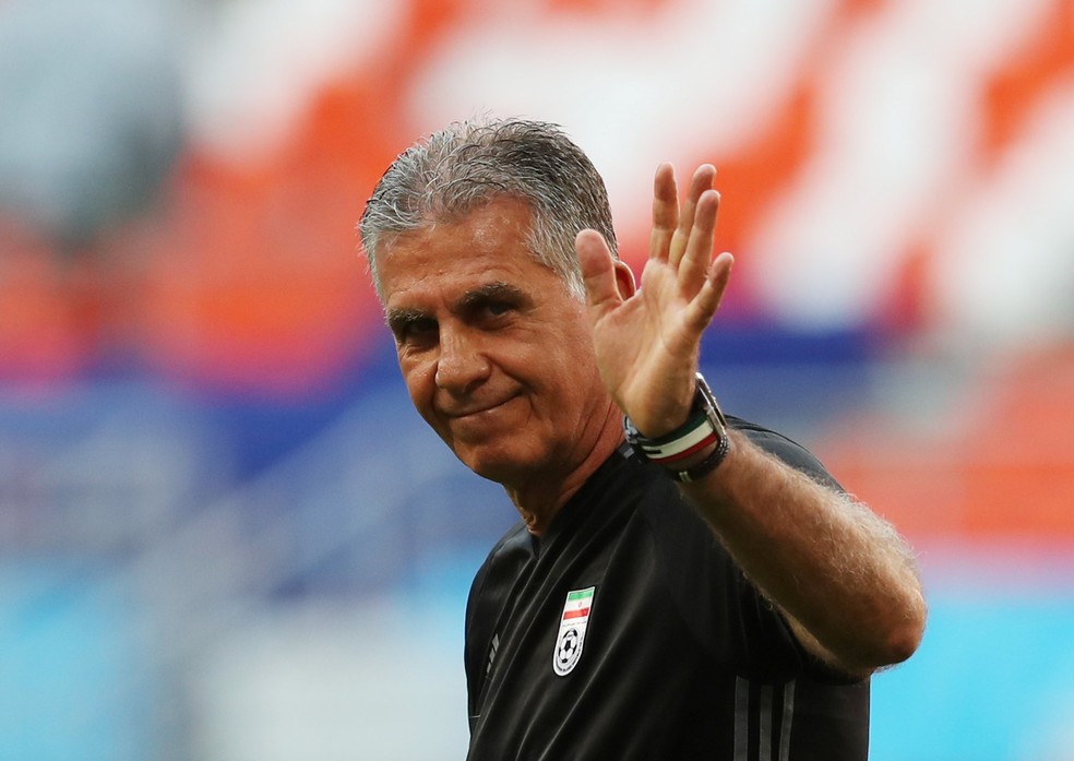 O português Carlos Queiroz, técnico do Irã, no treino da seleção em Saransk (Foto: Ricardo Moraes/Reuters)