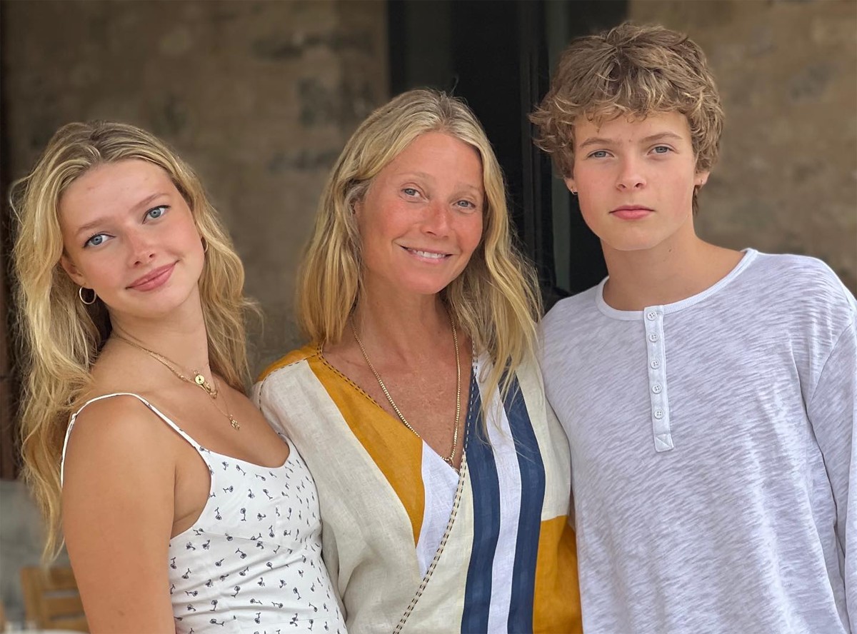 Gwyneth Paltrow com os filhos, Apple e Moses (Foto: Reprodução/Instagram)