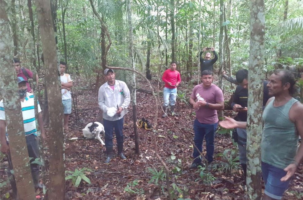 Equipe de busca tenta encontrar irmãos indígenas, de 6 e 8 anos, desaparecidos na mata em Manicoré (AM). — Foto: Divulgação