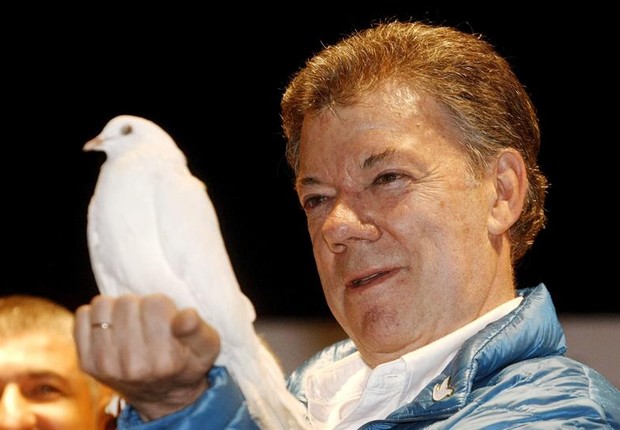 O presidente da Colômbia, Juan Manuel Santos, em imagem de 2014. Ele venceu o Nobel da Paz em 2016 (Foto: Luis Eduardo Noriega/EFE)