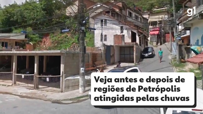 Veja antes e depois de regiões de Petropólis atingidas pelas chuvas
