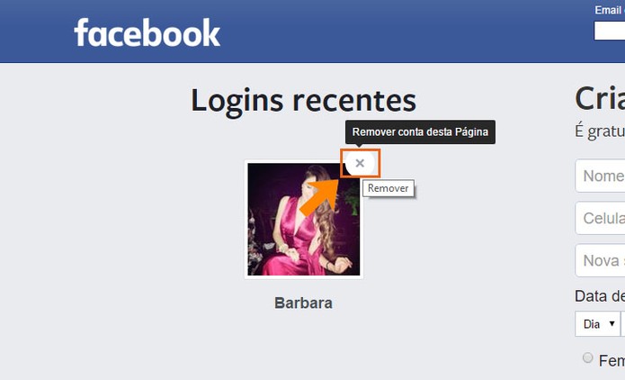Remova seu perfil do login recente do Facebook no PC (Foto: Reprodução/Barbara Mannara)