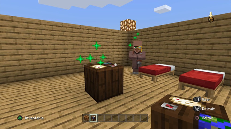 Como Fazer Um Aldeao Trabalhar No Minecraft Jogos Casuais Techtudo También sirve para encontrar templos acuáticos ya que el aldeano cartógrafo te da un mapa del mar. trabalhar no minecraft