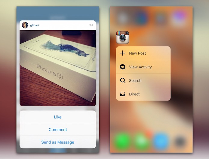 Instagram tem suporte ao 3D Touch (Foto: Reprodução/Cult of Mac)