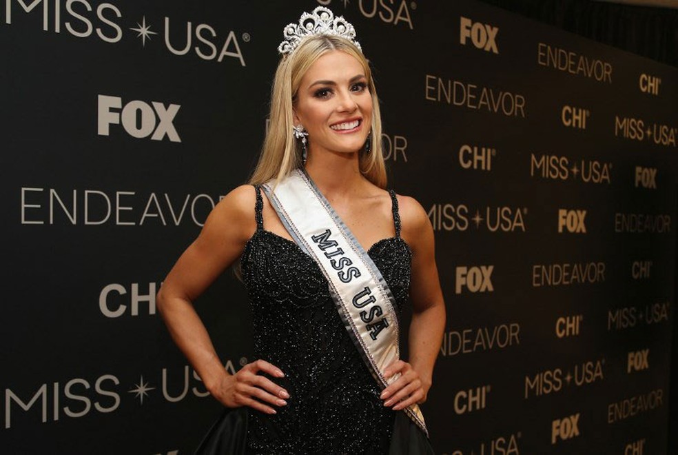 Sarah Rose Summers foi eleita Miss EUA na segunda-feira (21)  (Foto: Matt Sullivan/Getty Images/AFP)