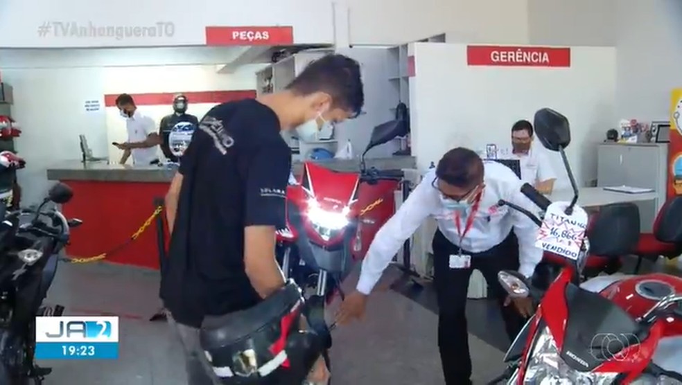 Venda de motos cresceu em Palmas — Foto: Reprodução/TV Anhanguera