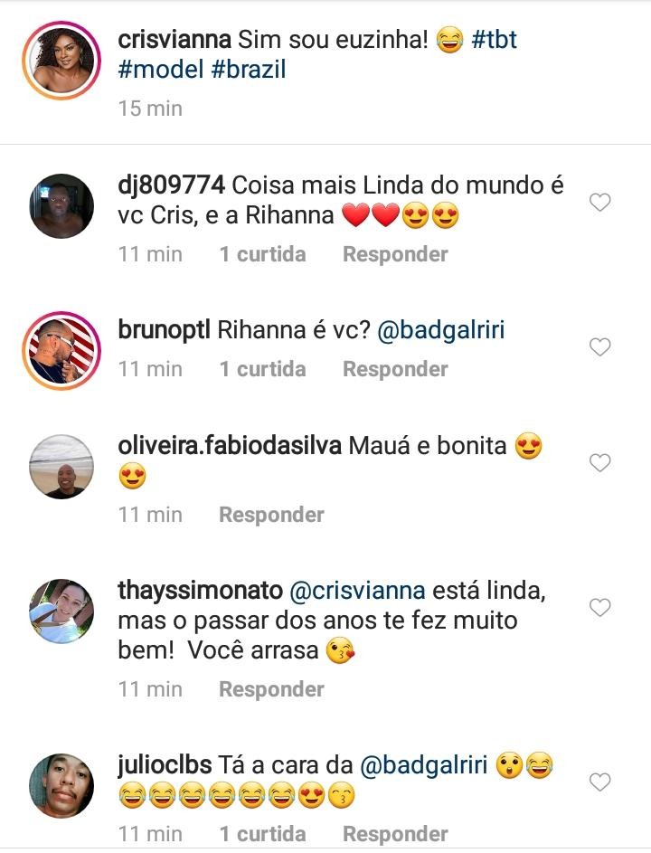 Fãs a comparam com Rihanna (Foto: Reprodução/Instagram)