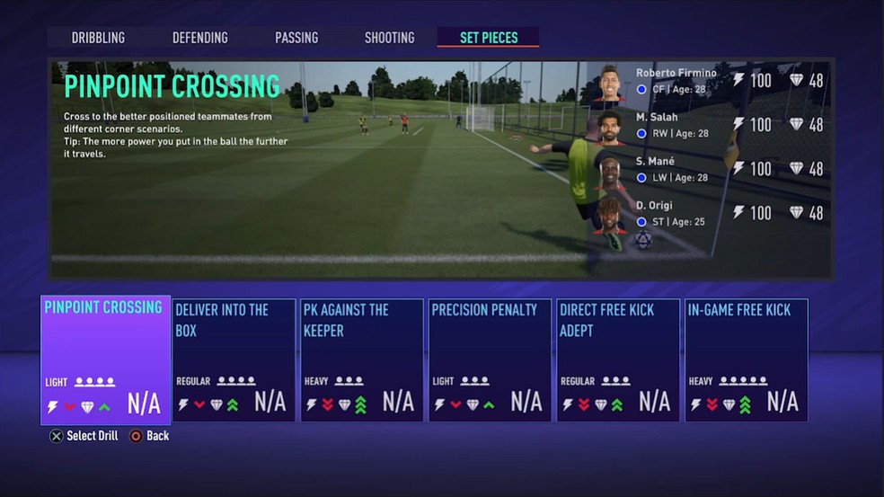 Train your players in FIFA 21. (Image: Electronic Arts)