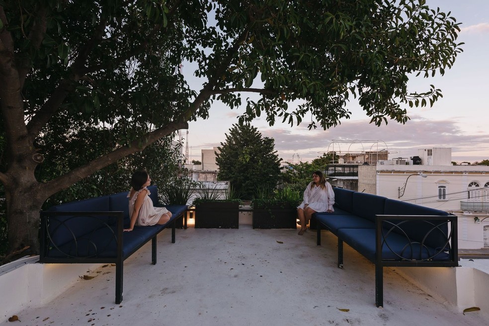 O terraço conta com vista privilegiada para a cidade  — Foto: Tamara Uribe 