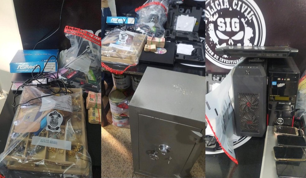 Em Mato Grosso do Sul uma pessoa foi presa e vários objetos apreendidos.  — Foto: Polícia Civil/Reprodução