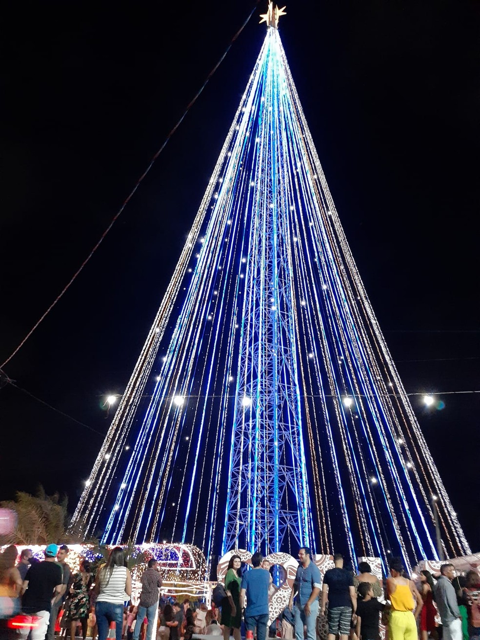 Árvore de Mirassol foi acesa nesta sexta-feira (25) — Foto: Sérgio Henrique Santos/Inter TV Cabugi