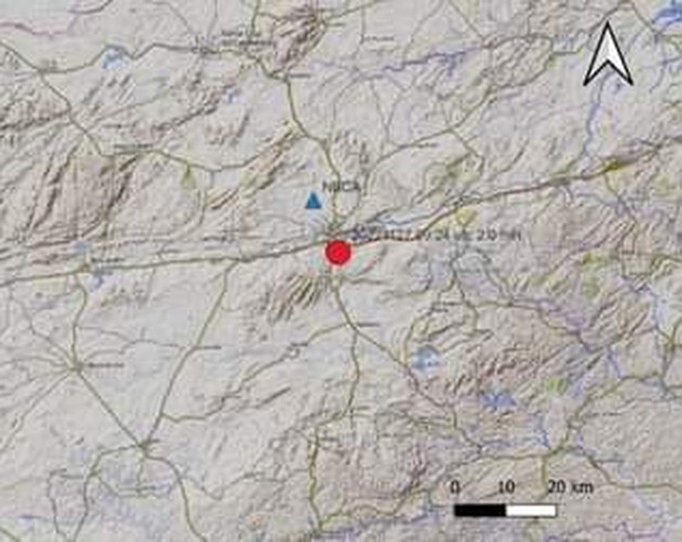 Tremor de terra é registrado em Caruaru — Foto: LabSis-UFRN/Reprodução