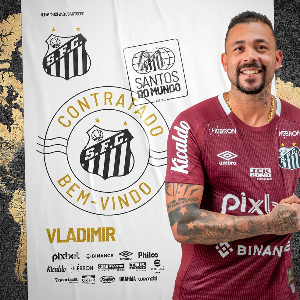 Santos anuncia retorno do goleiro Vladimir — Foto: Reprodução
