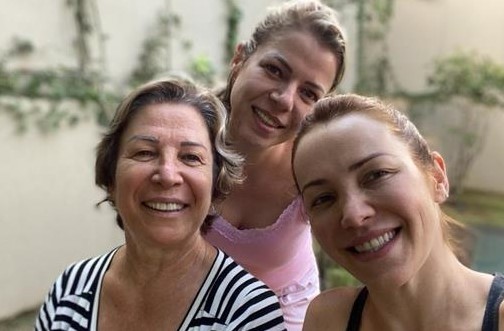 Ondina Botton, e as filhas Marisa Botton e a dermatologista Letícia Bortolini  (Foto: Acervo pessoal)