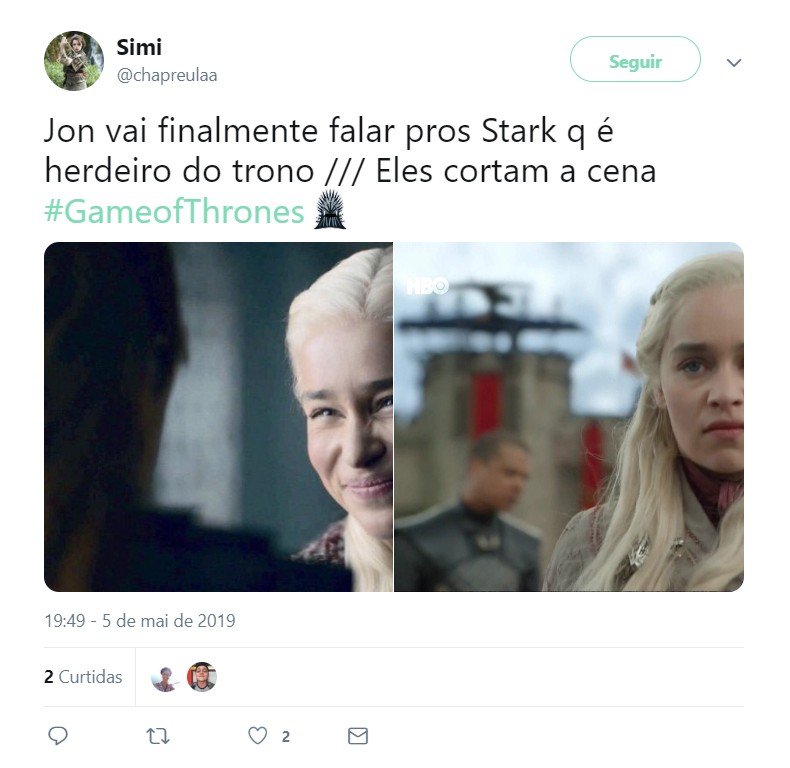 Arya e Sansa descobrem que Jon é um Targaryen no quarto episódio da última temporada de Got (Foto: Reprodução/Twitter)