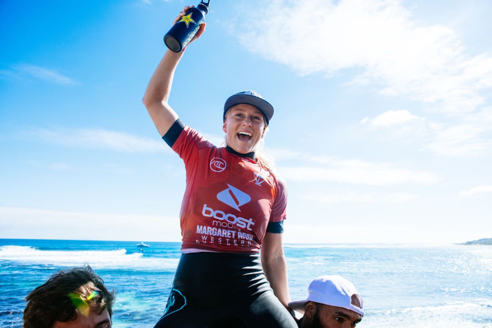 Tatiana Weston-Webb é campeã em Margaret River — Foto: Cait Miers/World Surf League