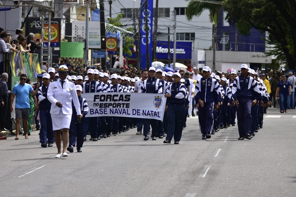 ForÃ§as Armadas no desfile de 7 de Setembro em Natal â€” Foto: Pedro Vitorino