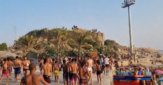 Reprodução de vídeo de arrastão no Arpoador, nesta quarta-feira