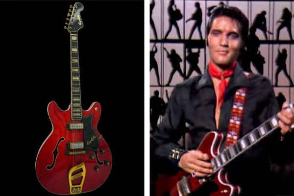 Guitarra que Elvis Presley usou em especial de TV em 1968 foi vendida por mais de R$ 3,5 milhões (Foto: Kruse GWS Auctions; reprodução )