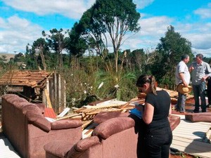 Casas foram destruídas pelo temporal em Erebango (Foto: Juliano Amaral/Brigada Militar)