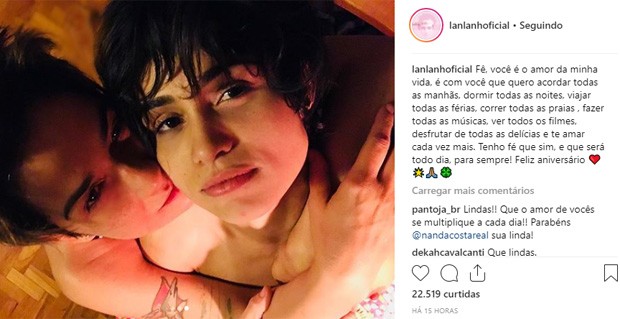 Nanda Costa ganha declaração de Lan Lanh  (Foto: Reprodução/Instagram)