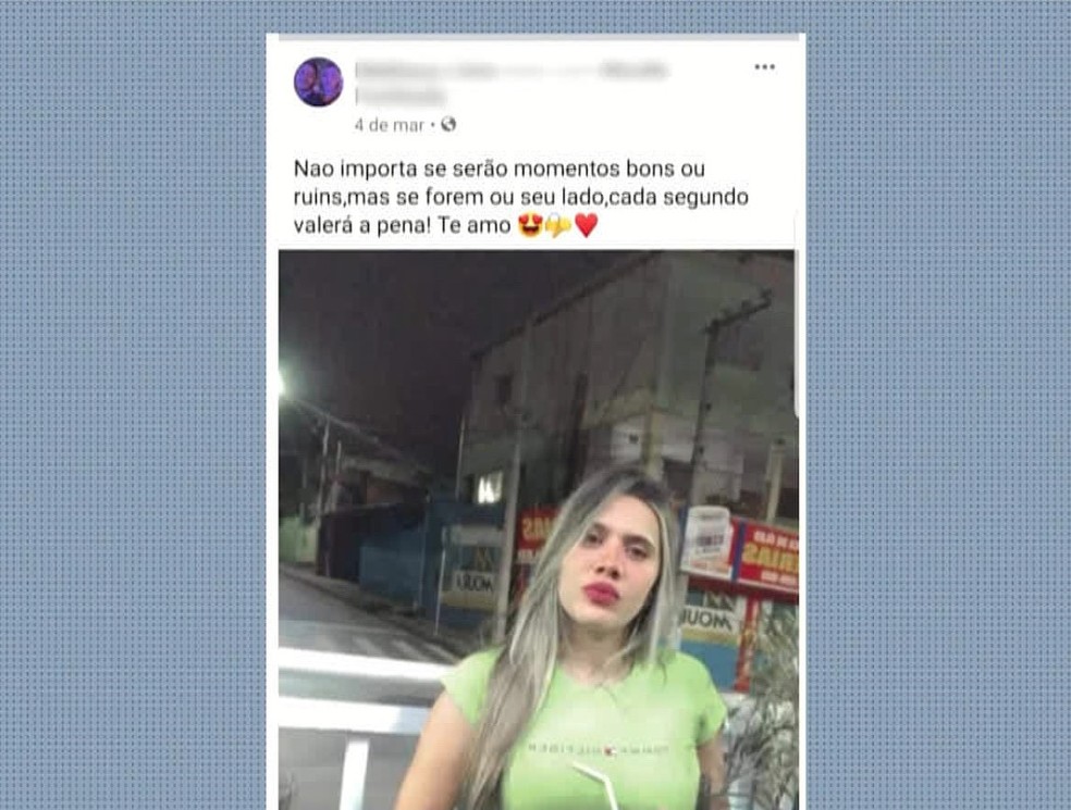 Suspeito de feminicídio compartilhava declarações de amor para vítima em redes sociais — Foto: Reprodução/TV Clube