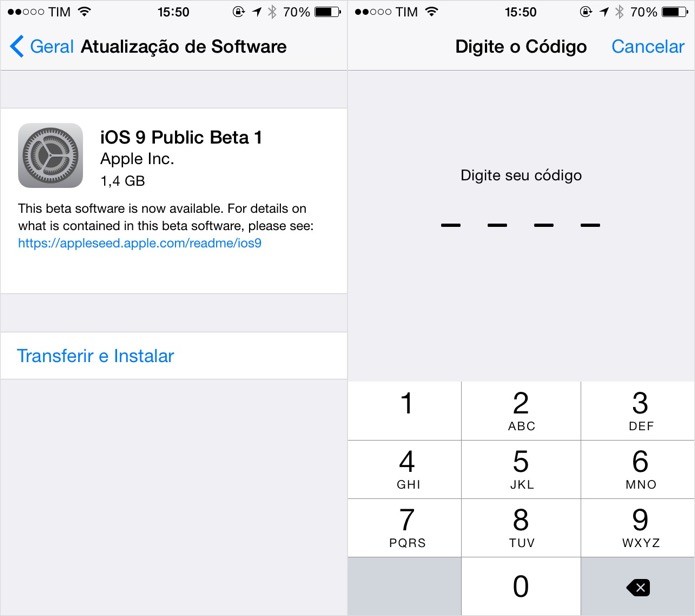 Baixando o iOS 9 beta (Foto: Reprodução/Helito Bijora) 