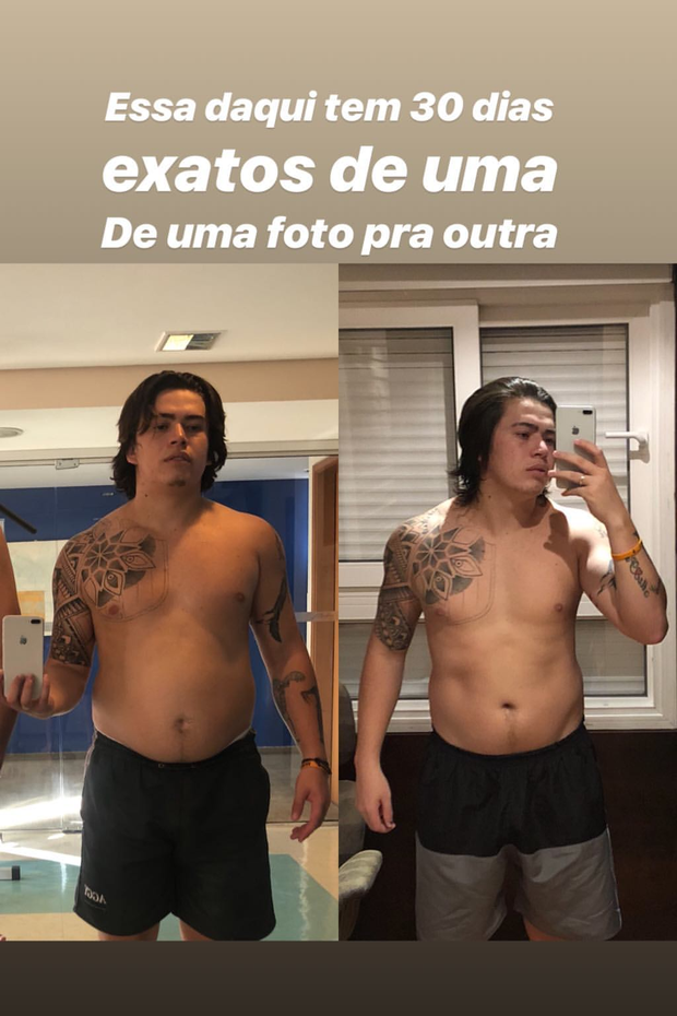 Whindersson Nunes compartilha antes e depois  (Foto: Reprodução/Instagram)