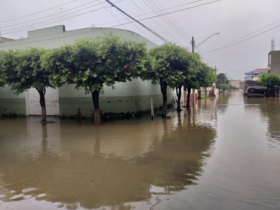 Alagamento aconteceu depois do Rio Muriaé, em Italva, RJ, transbordar. — Foto: Italva em Foco/Divulgacão