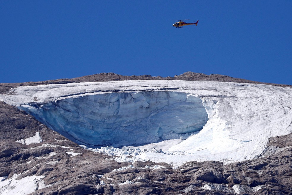 Glacier na Itália que desabou — Foto: Guglielmo /Reuters
