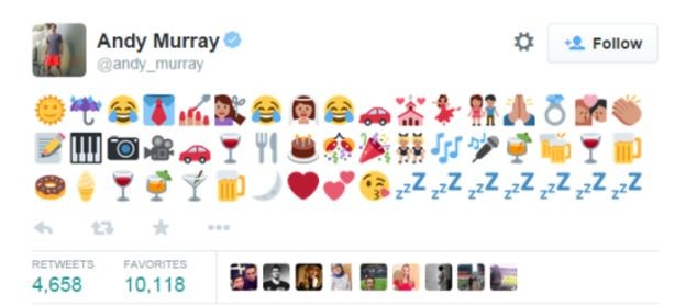 Andy Murray faz comentário com emojis no Twitter (Foto: BBC)