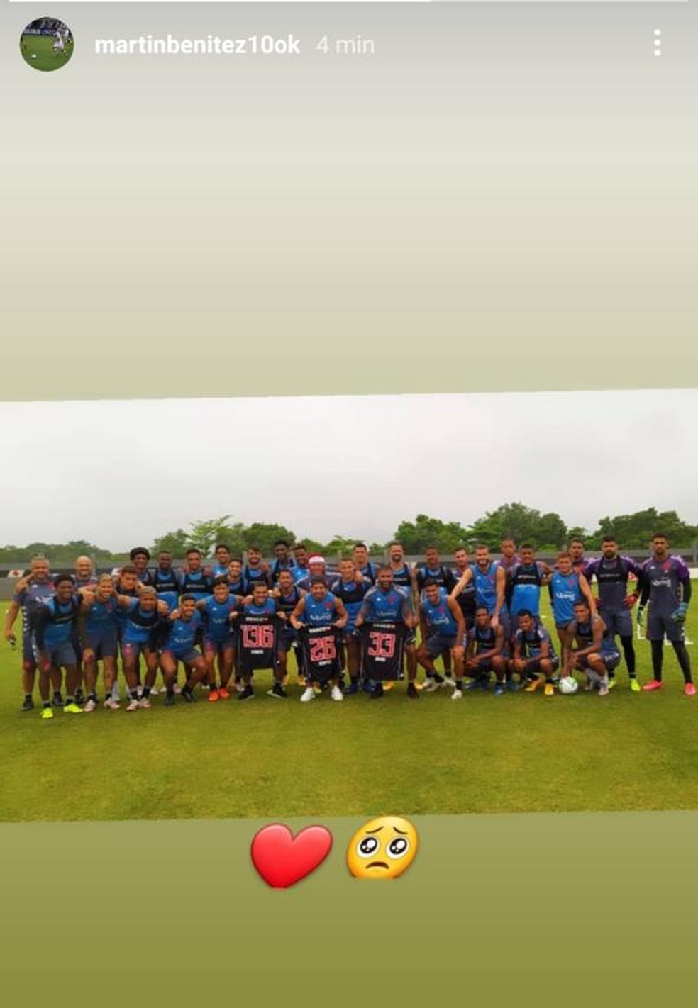 Ao lado de Breno e Ramon, Ben�tez postou foto em tom de despedida do Vasco � Foto: Instagram