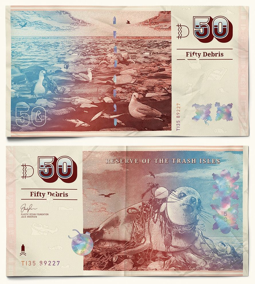 A moeda da Ilha do Lixo (Foto: Plastic Oceans/LadBible/Divulgação)