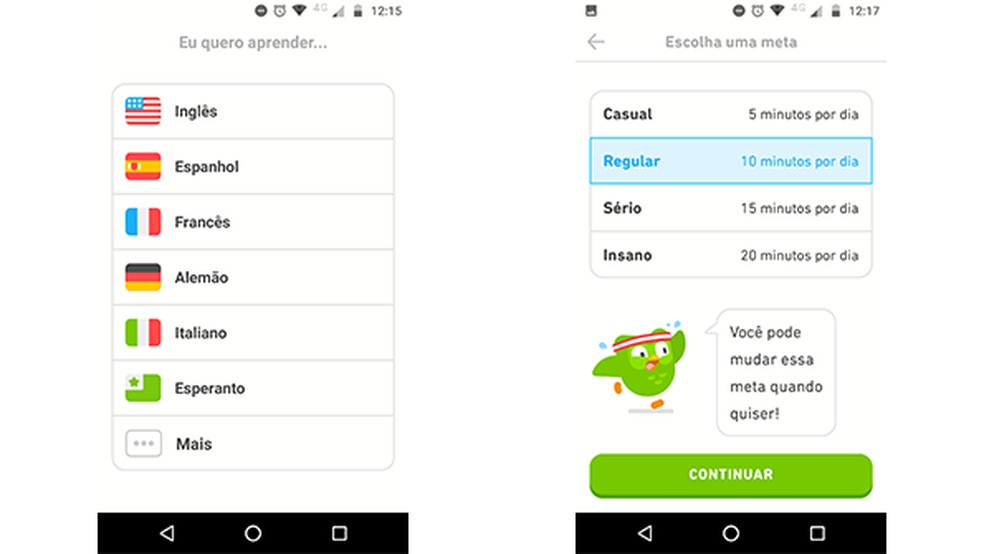 O app Duolingo é muito útil para quem quer aprender um novo idioma pelo celular — Foto: Reprodução/Gabriel Santos