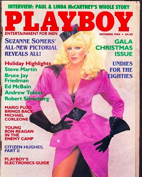 A capa da revista Playboy estrelada por Suzanne Somers no início dos anos 80 (Foto: Instagram)