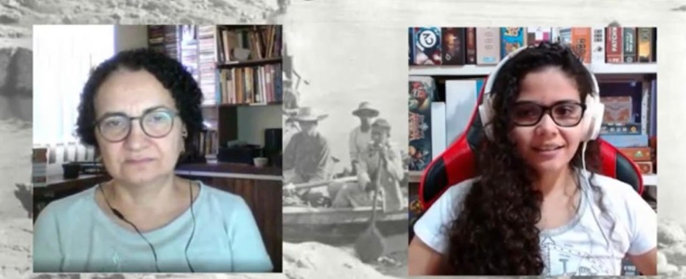 Professoras Mara Centeno e Elis Oliveira se dedicam pelo projeto "Porto de Histórias" para resgatar registros de Porto Velho.  — Foto: Reprodução