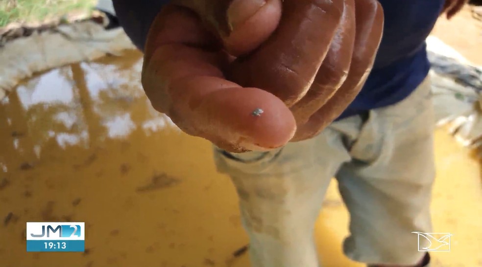 Garimpeiros usam mercúrio, que é altamente tóxico, na busca pelo ouro em Luís Domingues — Foto: Reprodução/TV Mirante