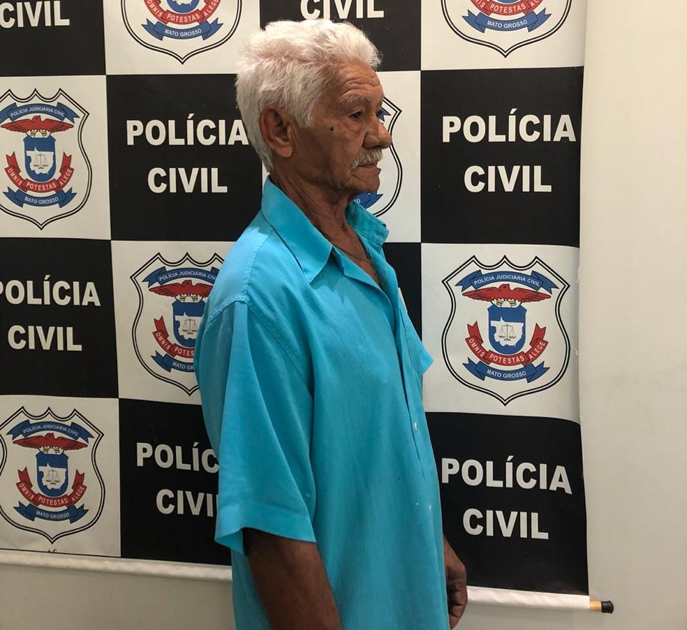 Silvino JosÃ© dos Santos, de 71 anos, foi preso por estupro de 5 crianÃ§as em VÃ¡rzea Grande â Foto: PolÃ­cia Civil de Mato Grosso/Assessoria