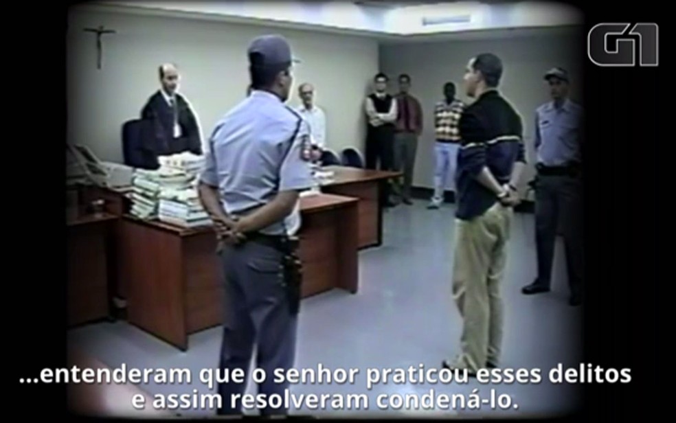 Juiz Homero Maion lê a sentença que condenou Francisco (Foto: Reprodução / Divulgação procurador Edílson Mougenot Bonfim)